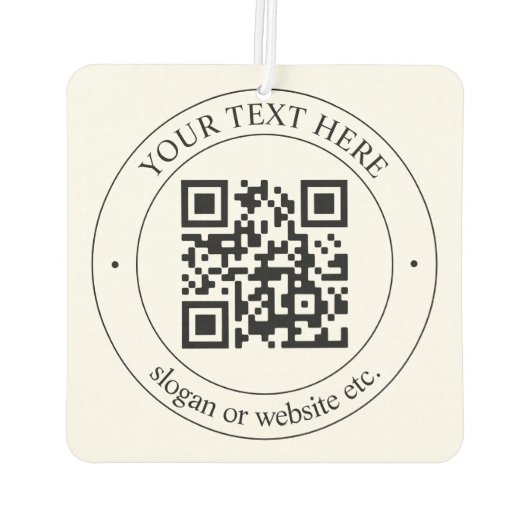 Upload uw eigen QR-code en  tekst Luchtverfrisser (Achterkant)