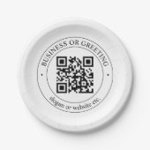 Upload uw eigen QR-code en  tekst Papieren Bordje (Voorkant)