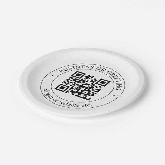 Upload uw eigen QR-code en  tekst Papieren Bordje (Gekanteld)