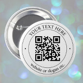 Upload uw eigen QR-code en  tekst Ronde Button 5,7 Cm