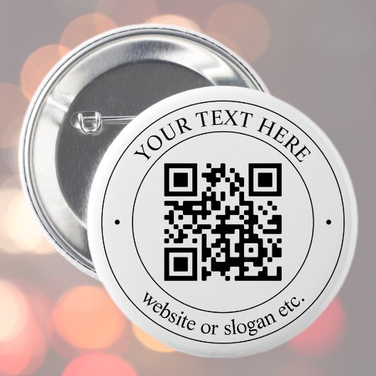 Upload uw eigen QR-code en  tekst Ronde Button 5,7 Cm