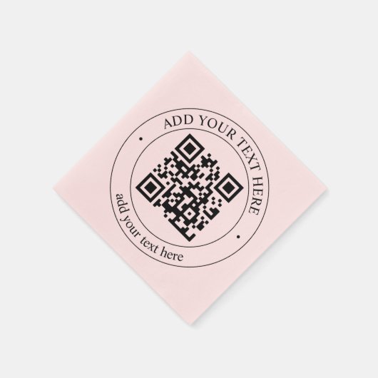Upload uw eigen QR-code en tekst Servet (Hoek)