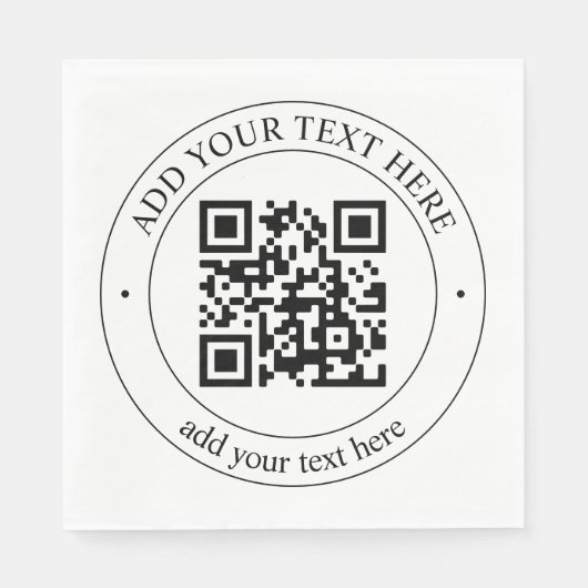 Upload uw eigen QR-code en tekst Servet (Voorkant)