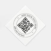 Upload uw eigen QR-code en tekst Servet (Hoek)