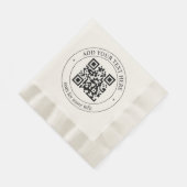 Upload uw eigen QR-code en  tekst Servet (Hoek)