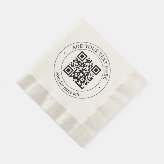 Upload uw eigen QR-code en  tekst Servet (Hoek)