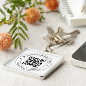 Upload uw eigen QR-code en  tekst Sleutelhanger (Zijkant)