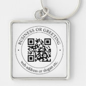 Upload uw eigen QR-code en  tekst Sleutelhanger (Voorkant)