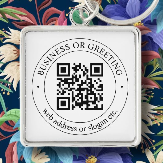 Upload uw eigen QR-code en  tekst Sleutelhanger