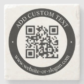 Upload uw eigen QR-code en  tekst Stenen Onderzetter (Voorkant)