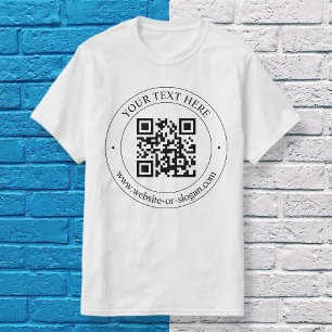 Upload uw eigen QR-code en  tekst T-shirt