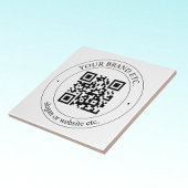 Upload uw eigen QR-code en  tekst Tegeltje