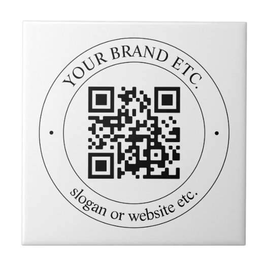 Upload uw eigen QR-code en  tekst Tegeltje (Voorkant)