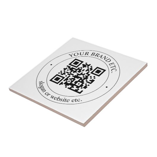 Upload uw eigen QR-code en  tekst Tegeltje (Zijkant)