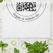 Upload uw eigen QR-code en  tekst Theedoek (Gevouwen)