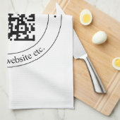 Upload uw eigen QR-code en  tekst Theedoek (Quarter Fold)