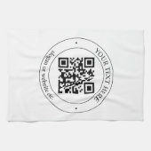 Upload uw eigen QR-code en  tekst Theedoek (Horizontaal)