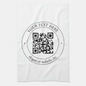 Upload uw eigen QR-code en  tekst Theedoek (Verticaal)