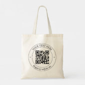 Upload uw eigen QR-code en  tekst Tote Bag (Achterkant)