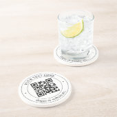 Upload uw eigen QR-code en  tekst Zandsteen Onderzetter (Zijkant)