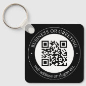 Upload uw eigen QR-code en  Text Keycha Sleutelhanger (Voorkant)