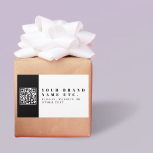 Upload uw eigen QR-code Modern Rechthoekige Sticker