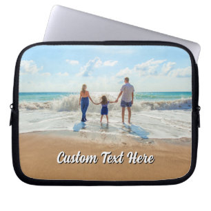Upload uw familiefoto Laptophoesje Voeg tekst toe Laptop Sleeve