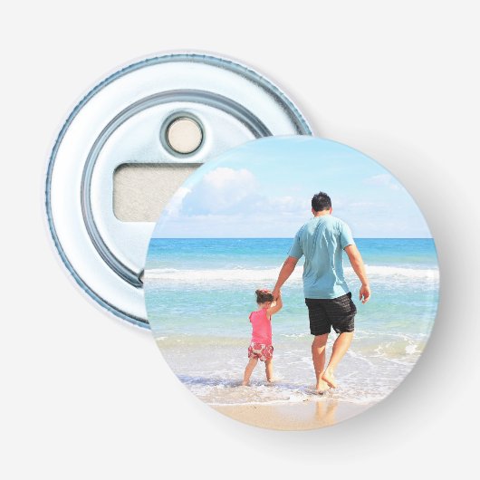 Upload Uw Foto Flesopener Gepersonaliseerd Cadeau Button Flesopener (Voorkant)