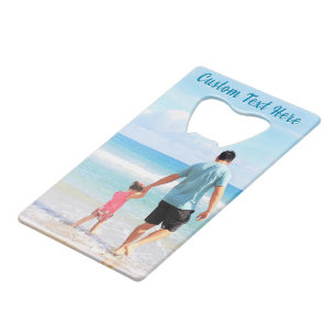 Upload Uw Foto Flesopener Geschenk Voeg Tekst Naam Kredietkaart Flessenopener