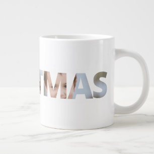 Upload uw foto in tekst Kerstmis Extra Grote Beker