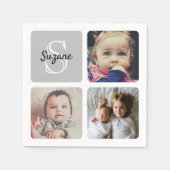 Upload uw foto monogrammed servet (Voorkant)