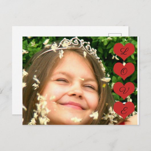 Upload uw foto | Rode harten L.O.V.E. Briefkaart (Voorkant / Achterkant)