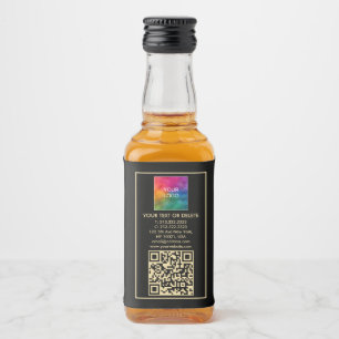 Upload uw Logo aangepaste tekst QR Code Mini Likeurfles Etiket