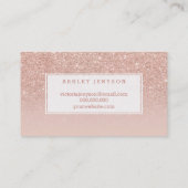 Upload uw logo chic blush roos gold ombre visitekaartje (Achterkant)