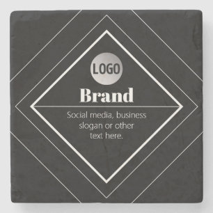 Upload uw logo en aanpasbaar tekst ontwerp stenen onderzetter