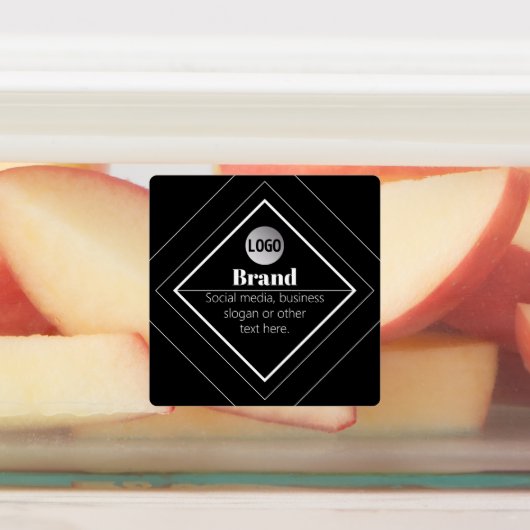 Upload uw logo en aanpasbare tekst ontwerp labels (Aangebracht)