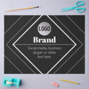 Upload uw logo en aanpasbare tekst ontwerp tissuepapier