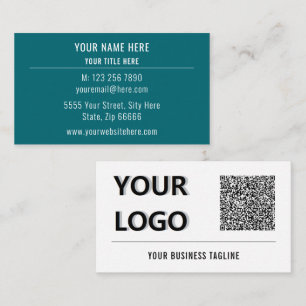 Upload uw logo en QR-code Zakelijke kaart voorbeel Visitekaartje
