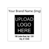 Upload uw Logo + merknaam Afbeeldingen + adres Rubberstempel (Afrduk)