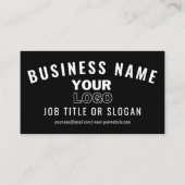 Upload uw Logo | Modern Zwart-wit (bewerkbaar) Visitekaartje (Voorkant)