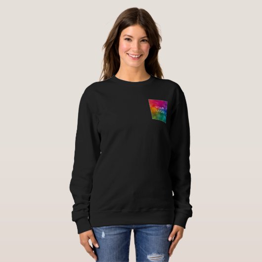 Upload uw Logo naar Womens Black Elegant Modern Trui (Voorkant volledig)