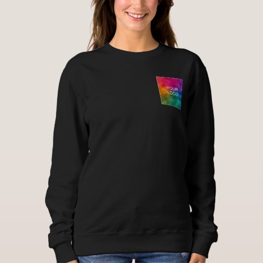 Upload uw Logo naar Womens Black Elegant Modern Trui (Voorkant)