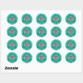Upload uw QR-code aangepaste tekststickers voorbee Ronde Sticker (Vel)