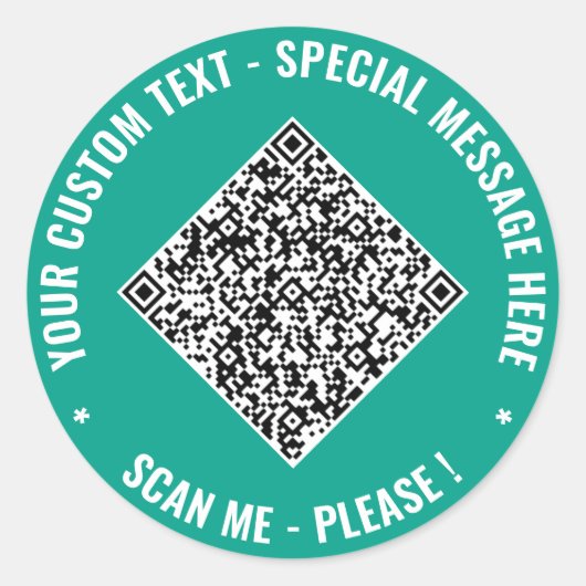 Upload uw QR-code aangepaste tekststickers voorbee Ronde Sticker (Voorkant)