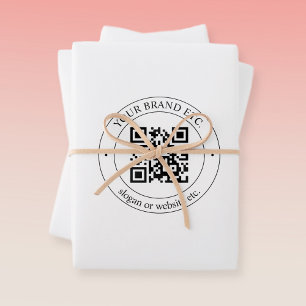 Upload uw QR-code & bewerkbare tekst Zwart Wit Inpakpapier Vel