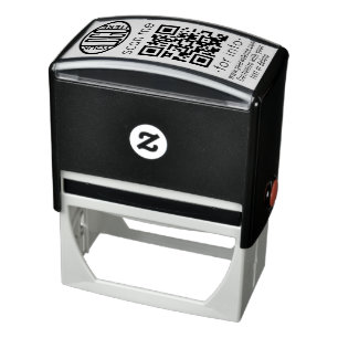 Upload uw QR-code & Logo Modern Promotional Zelfinktende Stempel