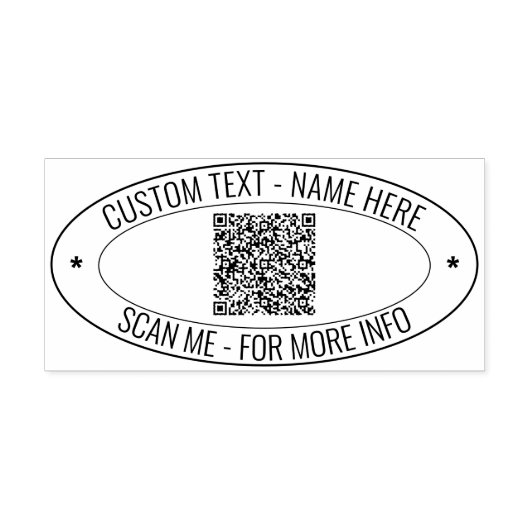 Upload uw QR-code ovale stempel voorbeeld aangepas (Design)