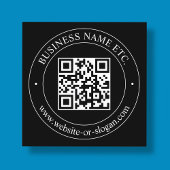 Upload uw QR-code &  tekst | Zwart Vierkante Visitekaartje