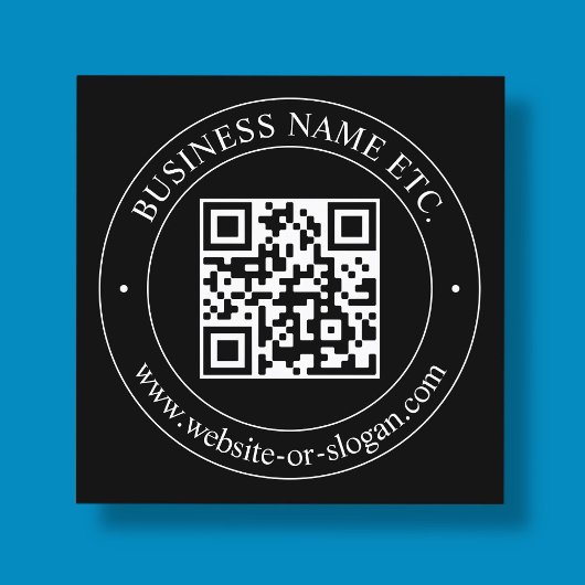 Upload uw QR-code &  tekst | Zwart Vierkante Visitekaartje