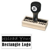 Upload uw rechthoek Logo houten handvat Rubberstempel (Gestempeld)